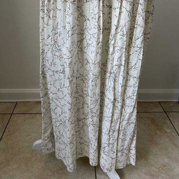 NWT House Of Harlow Linen Cottage Core Peasant Bohemian Floral Maxi Dress S - Picture 5 of 10
